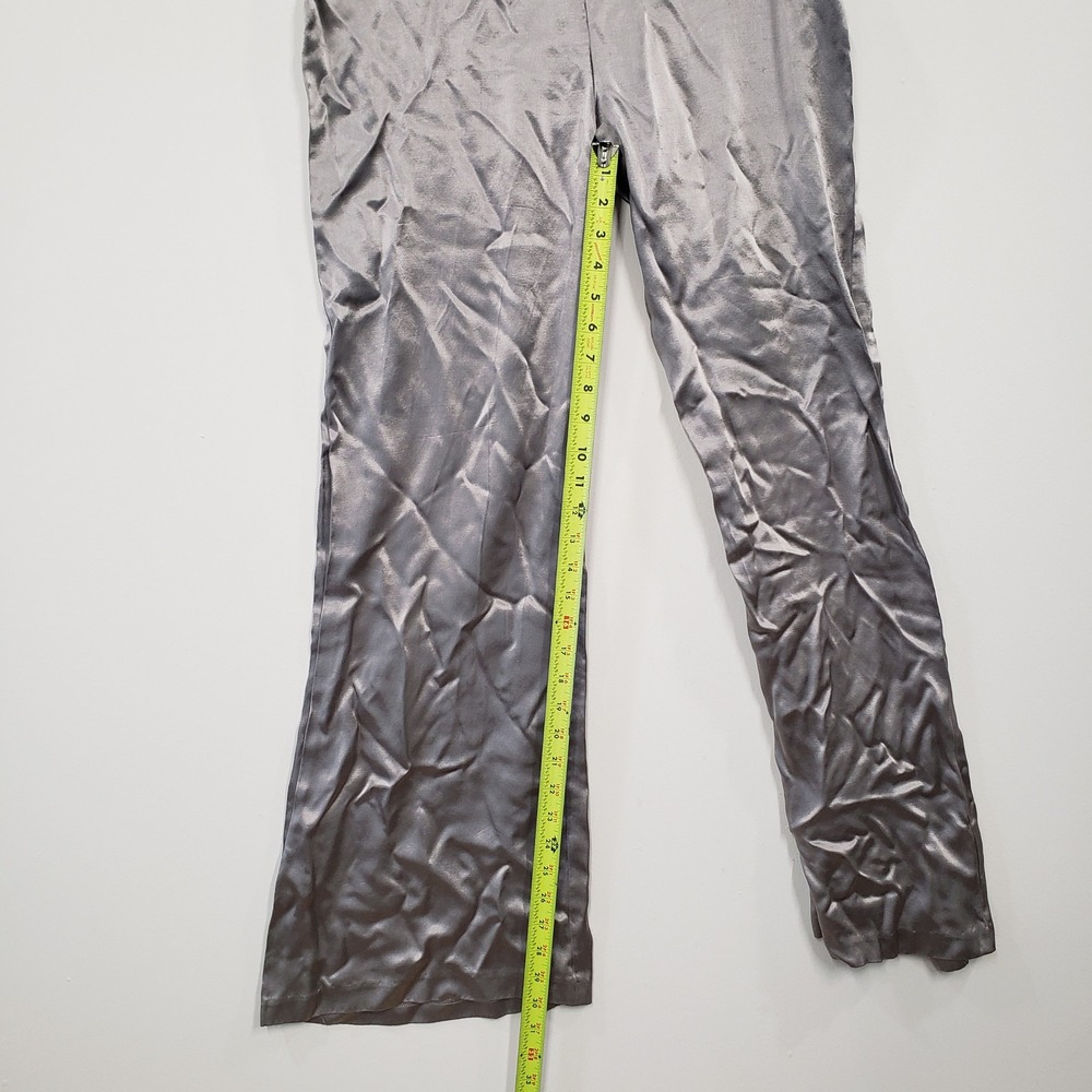 Vintage Wet Seal Mimi Chica Silver Satin Wide Leg Pants Y2K Size 13 Party Glam - Picture 5 of 7
